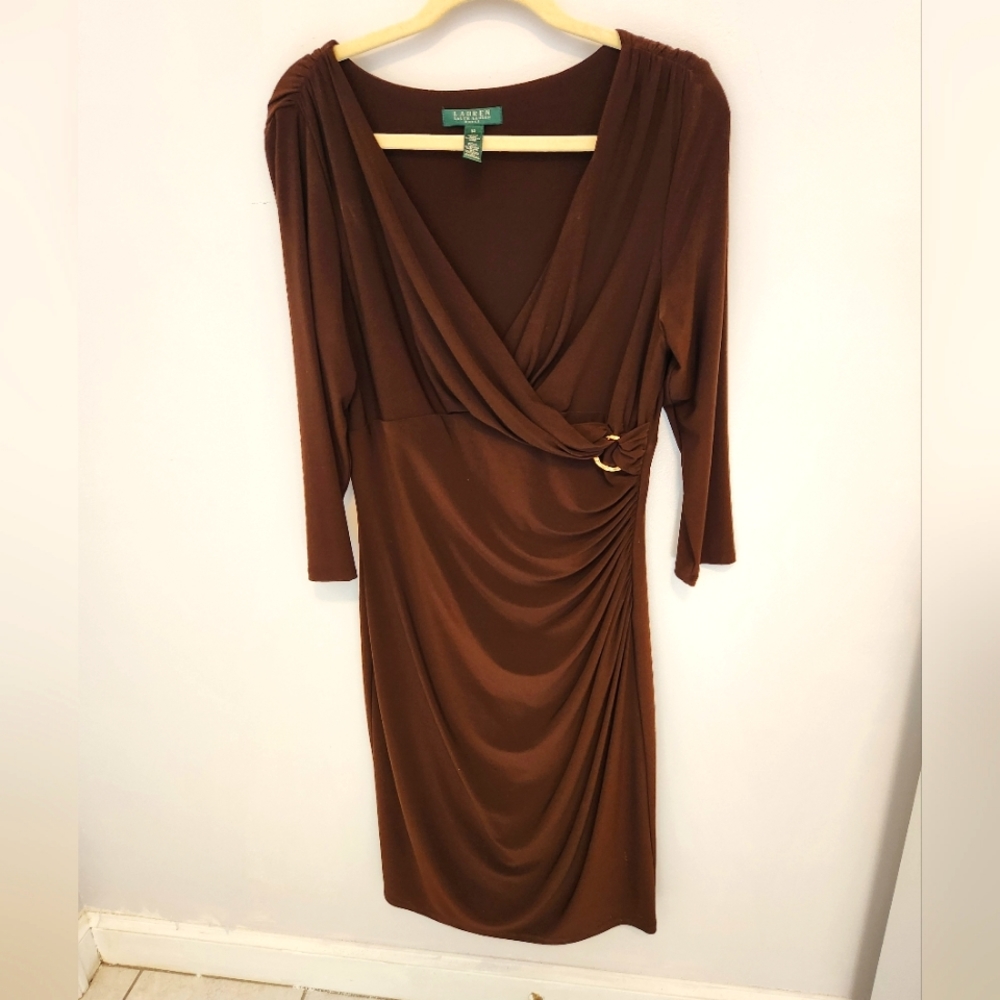 Lauren Ralph Lauren Brown Sz 14 Dress